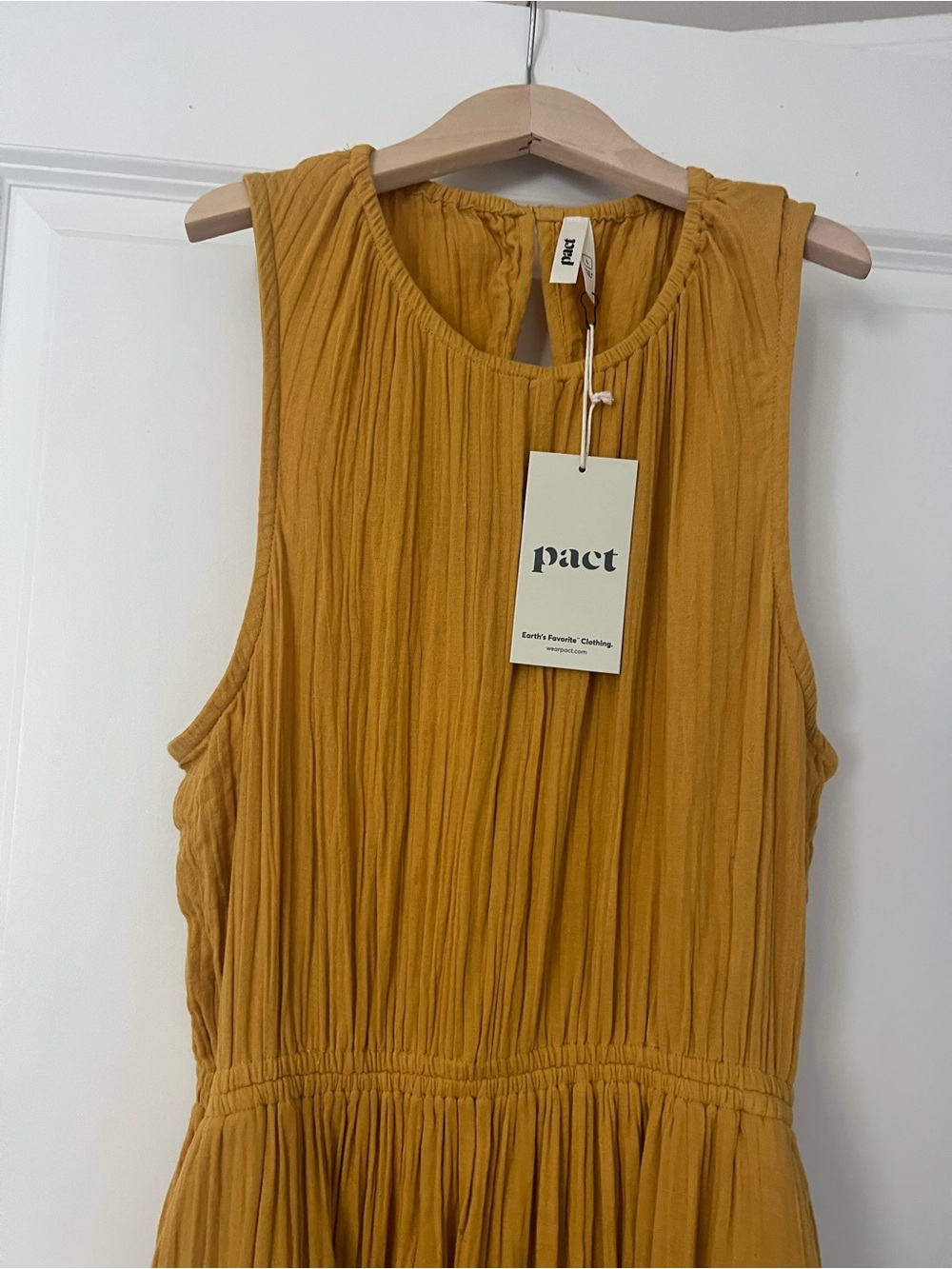 PACT Sleeveless Maxi Dress in Mustard - Picture 3 of 7